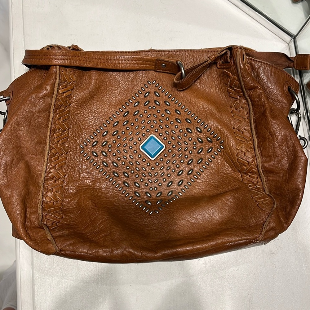 Pre-owned The Sake “vintage” look genuine Leather and metal/stone design